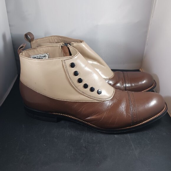 Vintage 70's Original Stacy Adams Madison Spat Boot Men's Cap Toe Size 11D - Picture 1 of 12